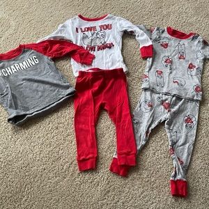 Valentines Day 18 month pjs and shirt bundle